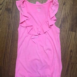 Lilly Pulitzer Pink Ruffled Sleeveless Tank Top. S
